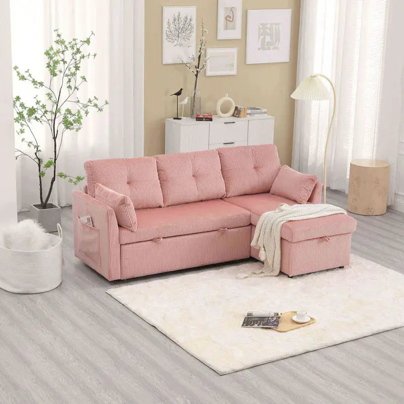 Le canapé de rangement en L se transforme en fauteuil inclinable