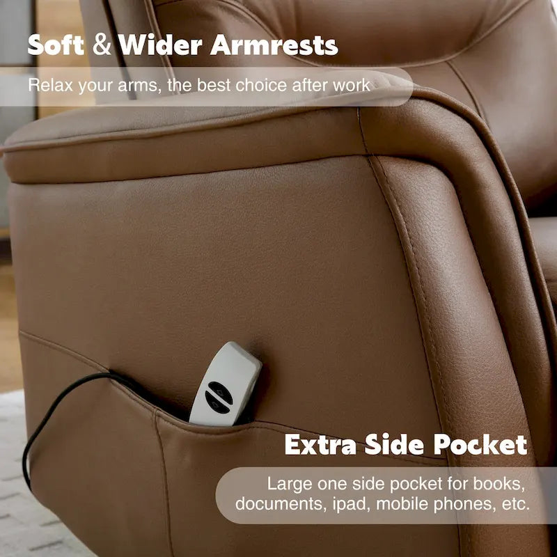 HOMYKA Fauteuil Inclinable Pivotant en Similicuir avec Port USB