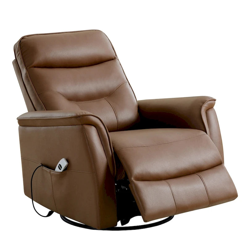 HOMYKA Fauteuil Inclinable Pivotant en Similicuir avec Port USB