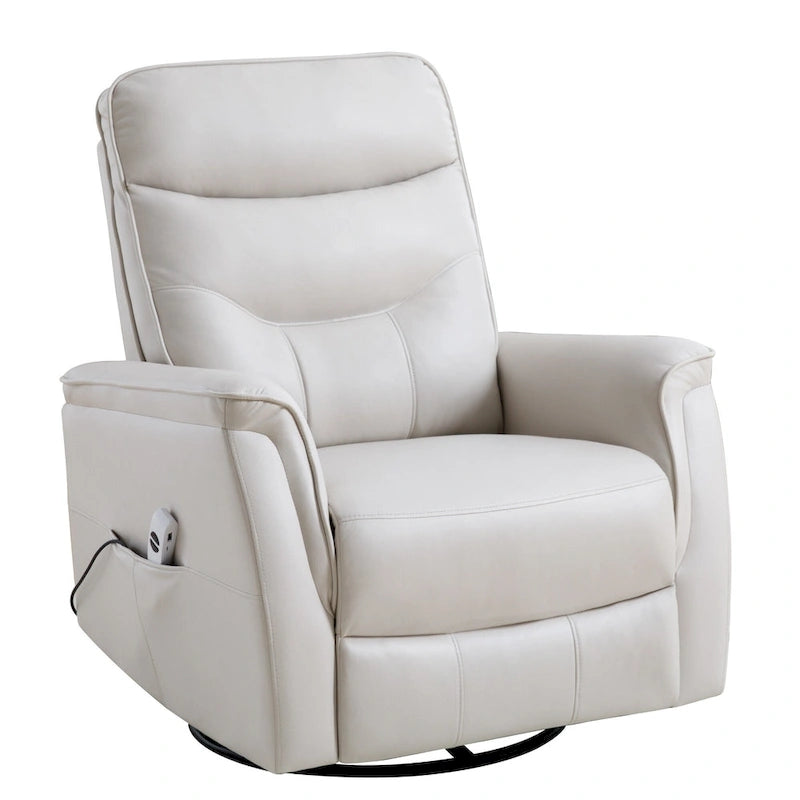 HOMYKA Fauteuil Inclinable Pivotant en Similicuir avec Port USB
