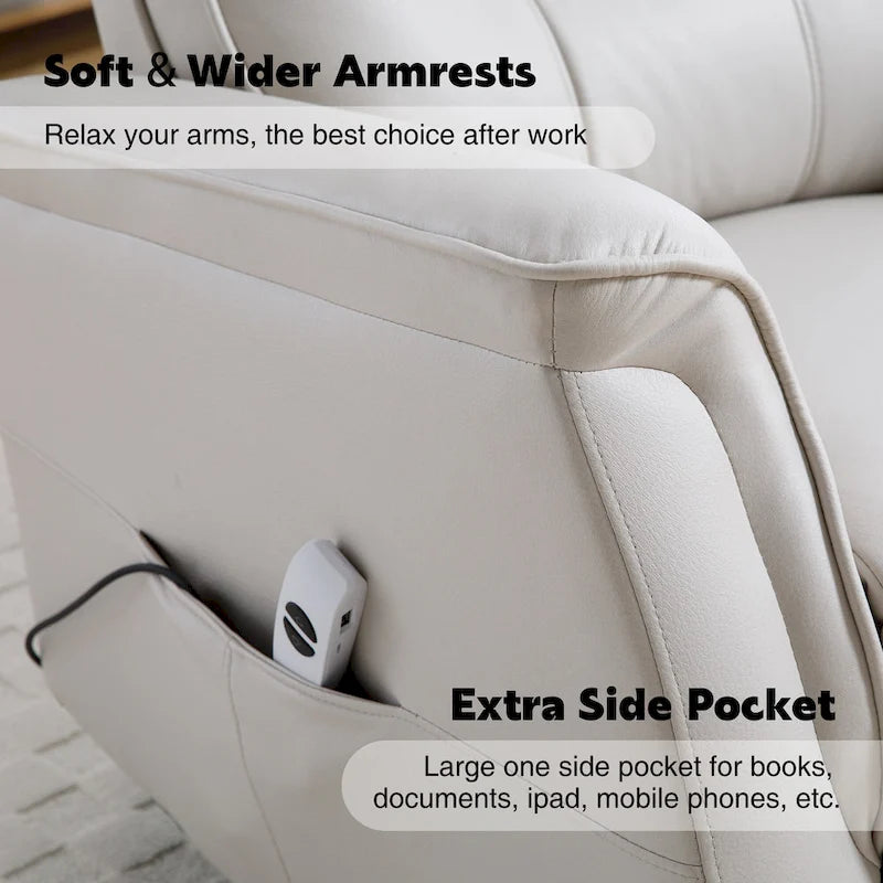 HOMYKA Fauteuil Inclinable Pivotant en Similicuir avec Port USB