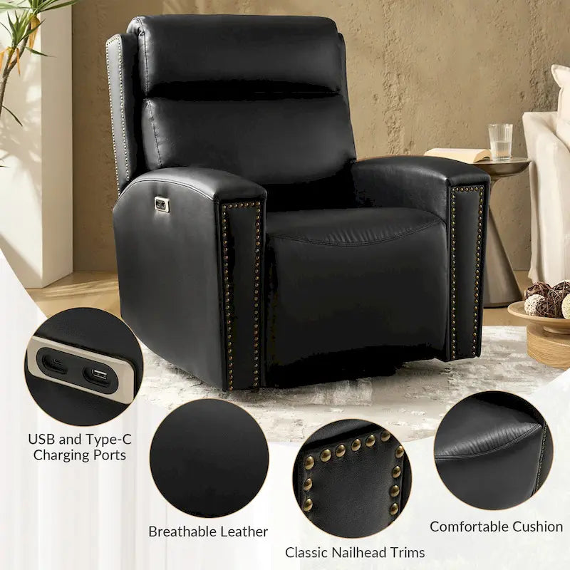 Fauteuil inclinable releveur massant et chauffant Power Modern avec ports de chargement par HULALA HOME