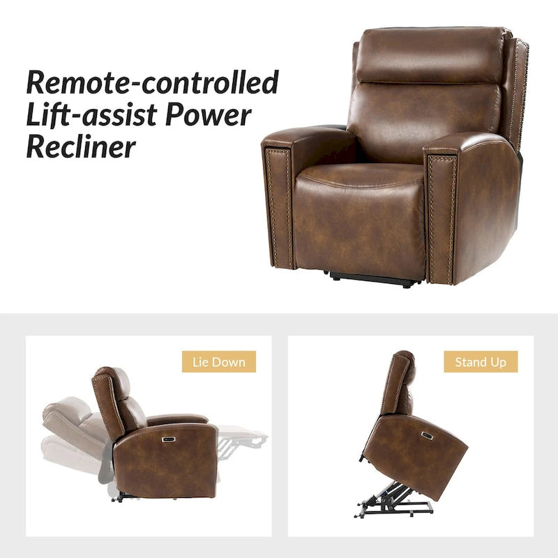 Fauteuil inclinable releveur massant et chauffant Power Modern avec ports de chargement par HULALA HOME