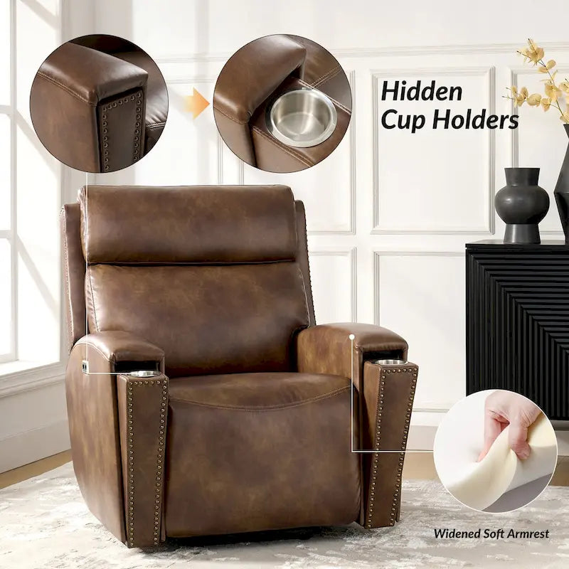 Fauteuil inclinable releveur massant et chauffant Power Modern avec ports de chargement par HULALA HOME