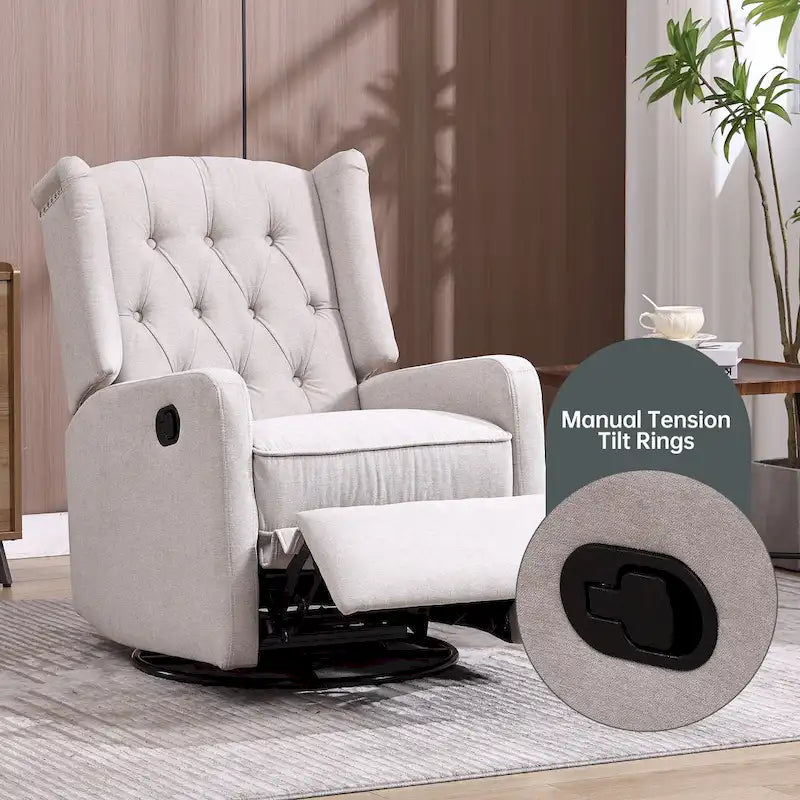 Fauteuil inclinable berçant pivotant à 360 degrés HOMEFUN pour chambre à coucher, salon