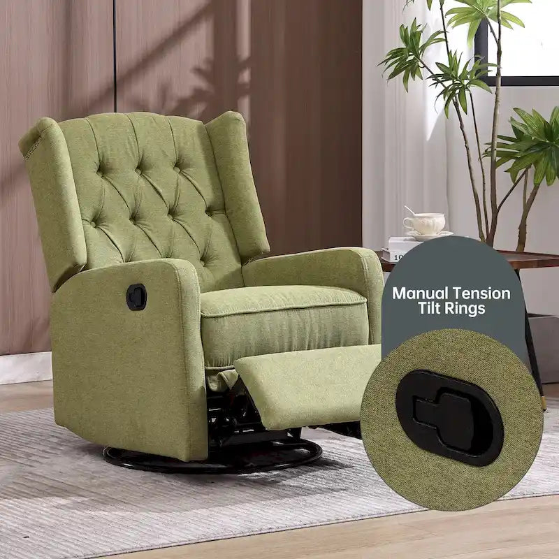 Fauteuil inclinable berçant pivotant à 360 degrés HOMEFUN pour chambre à coucher, salon