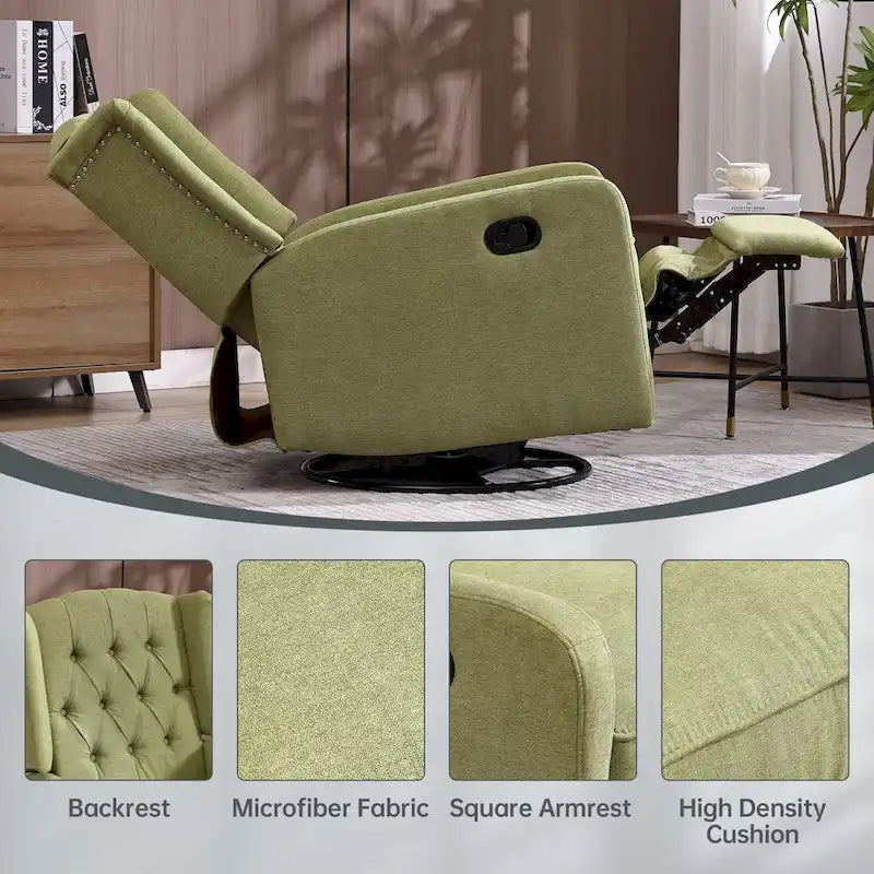 Fauteuil inclinable berçant pivotant à 360 degrés HOMEFUN pour chambre à coucher, salon
