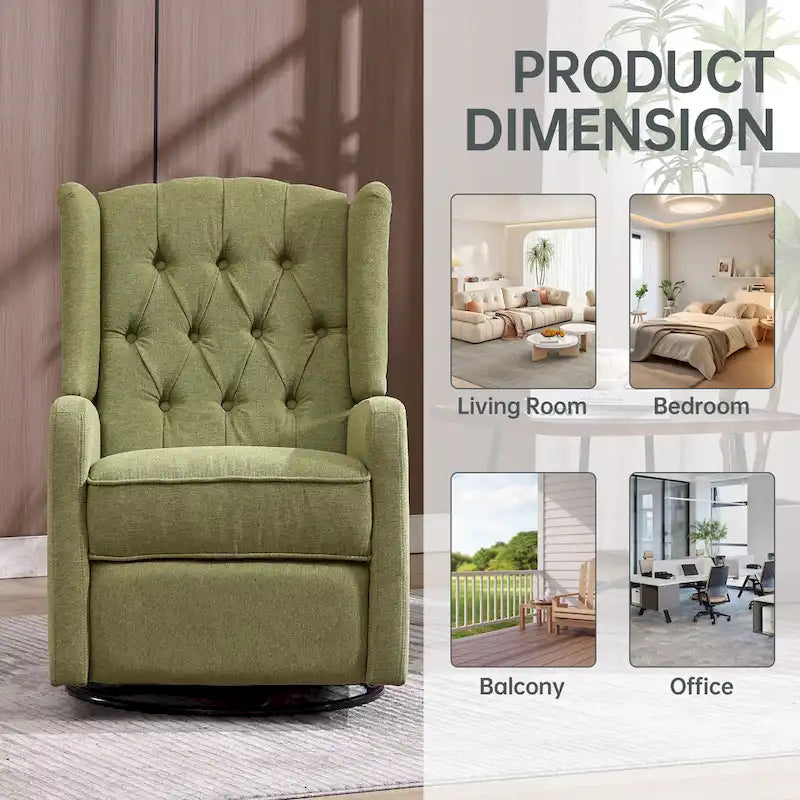 Fauteuil inclinable berçant pivotant à 360 degrés HOMEFUN pour chambre à coucher, salon