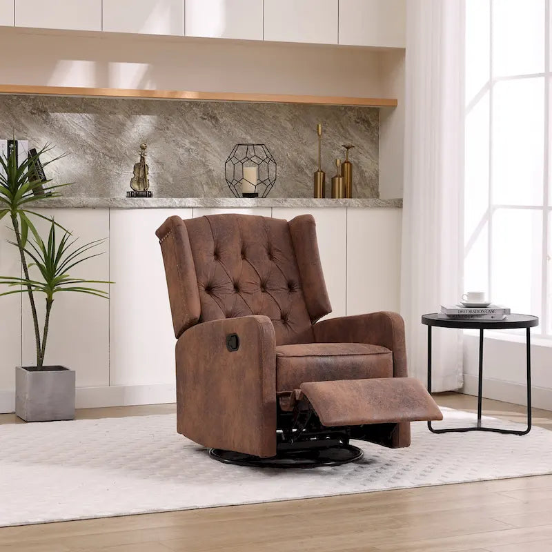 Fauteuil inclinable berçant pivotant à 360 degrés HOMEFUN pour chambre à coucher, salon
