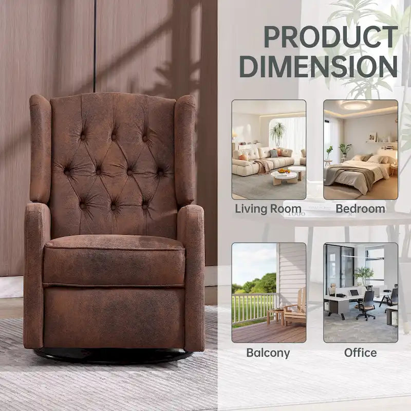Fauteuil inclinable berçant pivotant à 360 degrés HOMEFUN pour chambre à coucher, salon