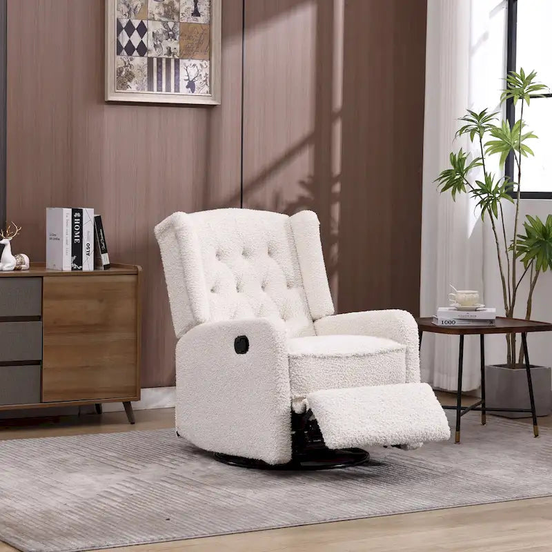 Fauteuil inclinable berçant pivotant à 360 degrés HOMEFUN pour chambre à coucher, salon