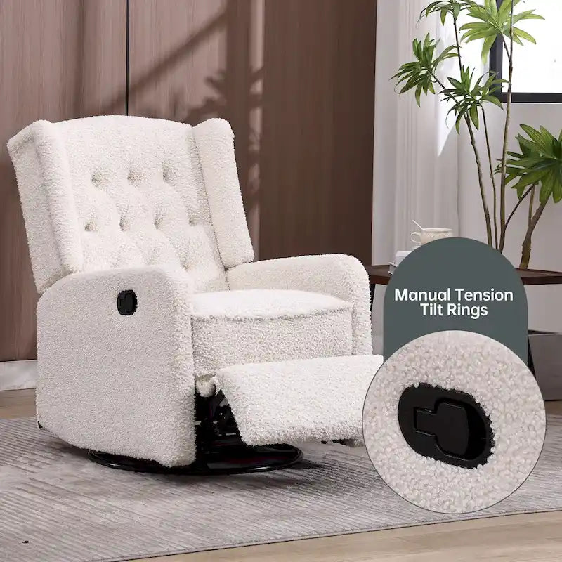 Fauteuil inclinable berçant pivotant à 360 degrés HOMEFUN pour chambre à coucher, salon