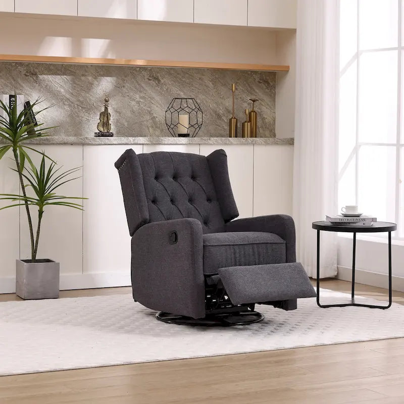 Fauteuil inclinable berçant pivotant à 360 degrés HOMEFUN pour chambre à coucher, salon
