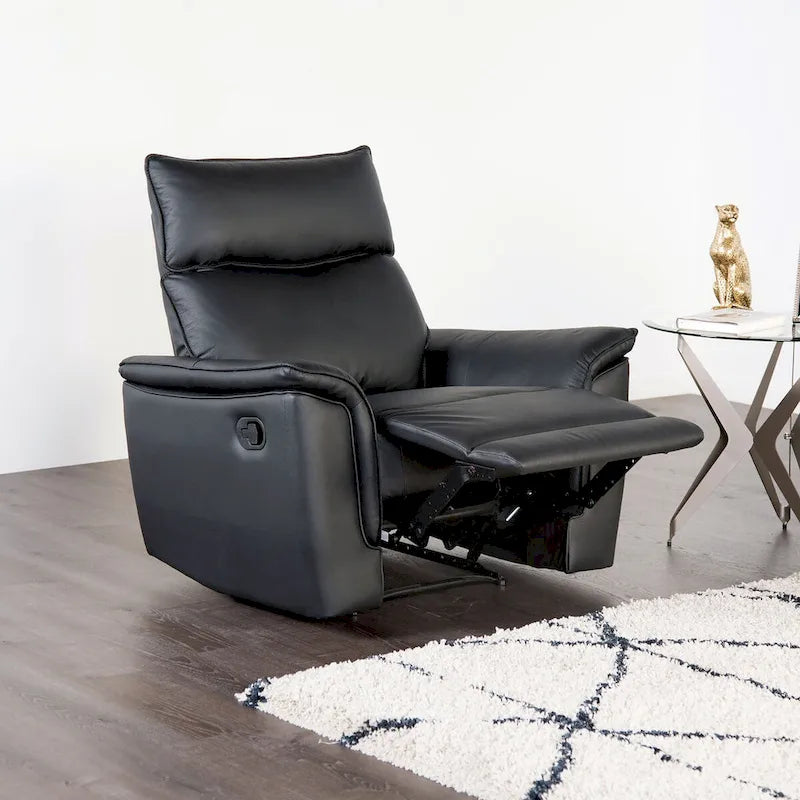 Fauteuil inclinable manuel Marty Modern de Furniture of America en cuir assorti