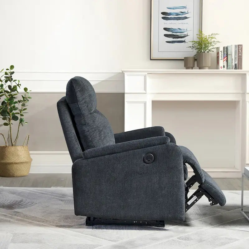 Fauteuil inclinable électrique Kai Modern Blue contemporain avec chargeur